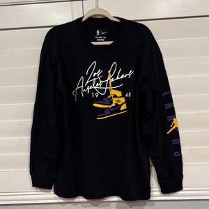Nike Black and Purple Long Sleeve Shirt